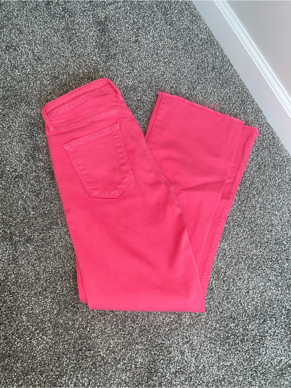 Just Black Denim Hot Pink Cropped Flare Jeans